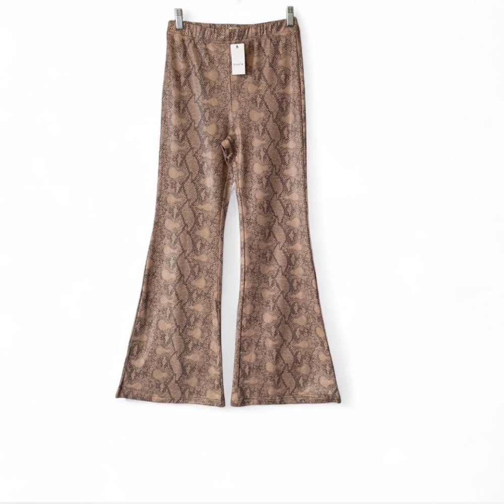 Snake Print High Waist Flare Pants‎